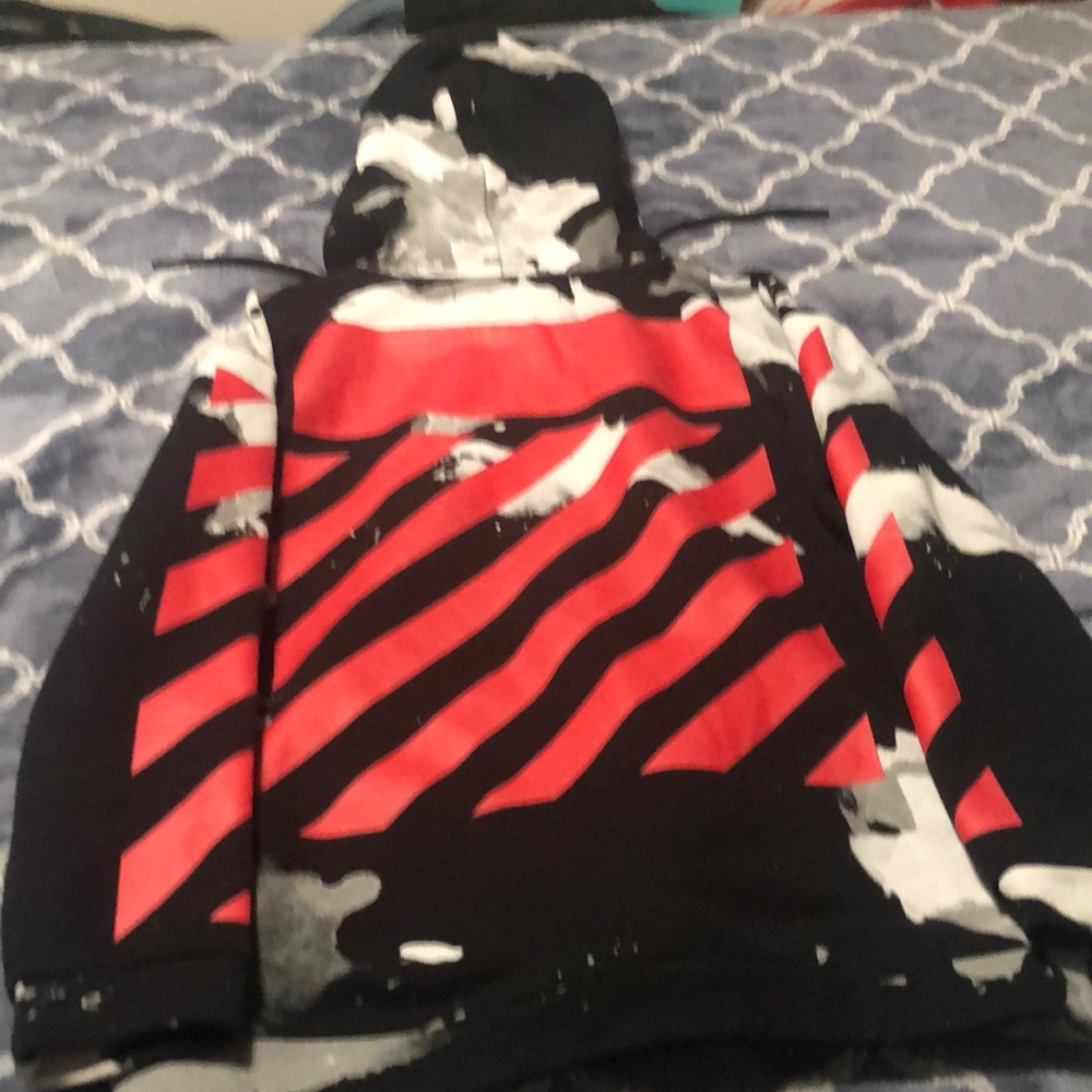 OFF-WHITE Liquid spots zip up hoodie